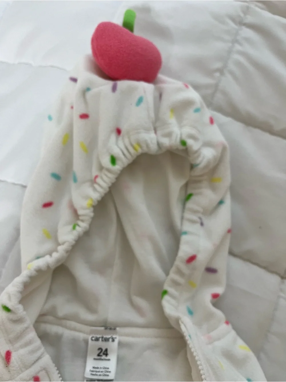 Cupcake Costume Hoodie with Cherry Top-Carters-24 months
